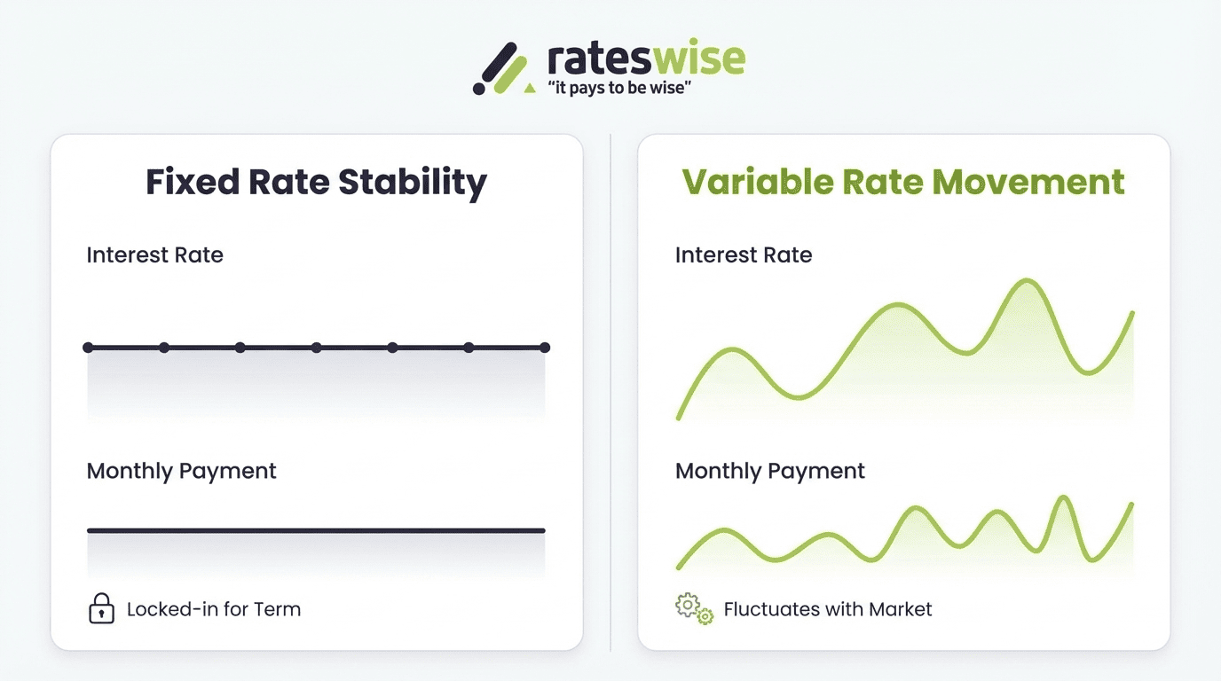 difference between fixed and variable mortgage with interest rate comparison graph